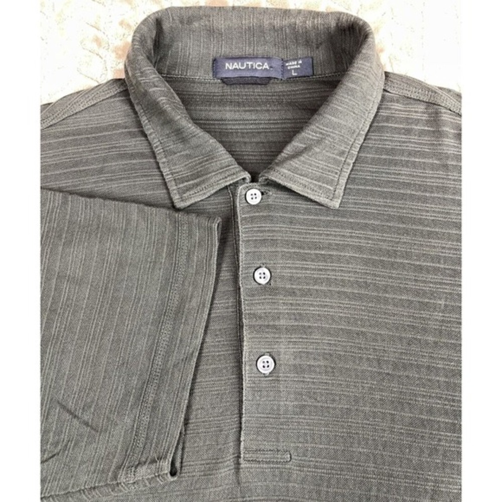 Nautica Polo Shirt Mens Large Grey‎